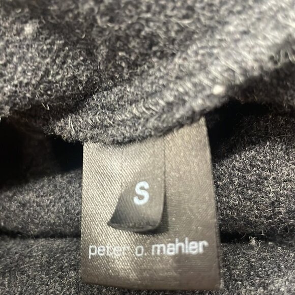 𝅺PETER Mahler zip up sweater gray wool blend career soft blazer jacket sz sm - Picture 3 of 9